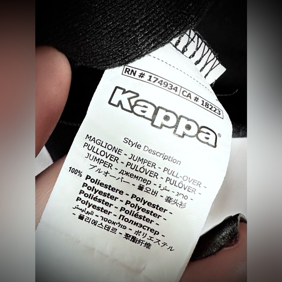 KAPPA 🦋 crop top long sleeve shirt • S • black and gold - Picture 8 of 9